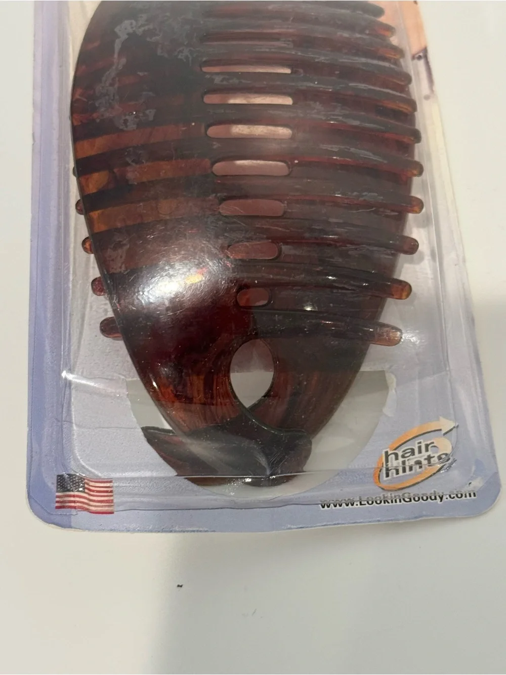 Dead stock Vintage 2000 Goody banana hair clip tortoiseshell color Hair Hints